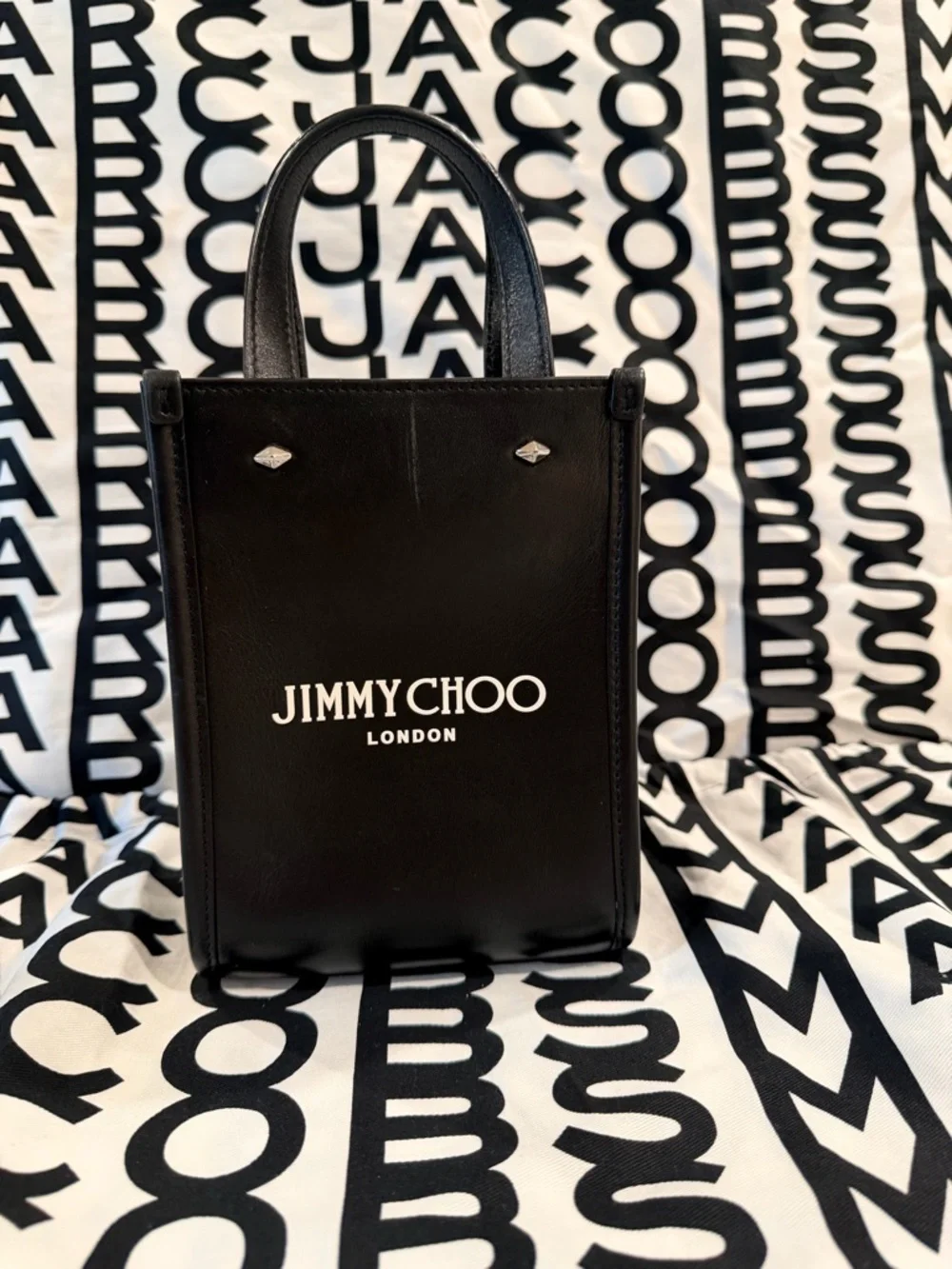 Jimmy Choo Black Leather N/S Mini Tote - Picture 1 of 7